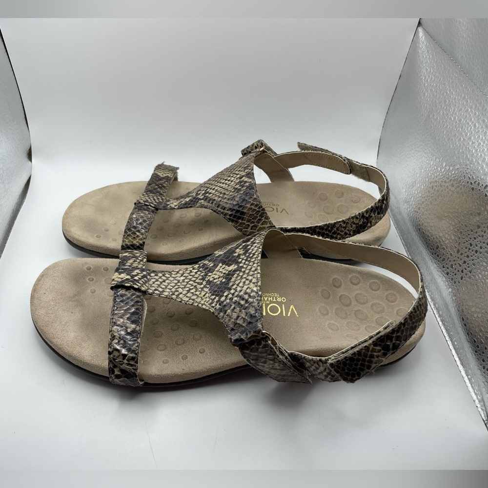 Vionic Giorgina Python Print Sandals Size 10 - image 1